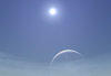 Вид на Сатурн с Энцелада (добавлена атмосфера)