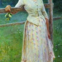 Девушка у изгороди. Н.А.Касаткин. 1893 г.