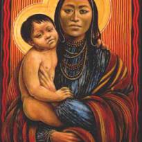 Богородица с Младенцем глазами апачей.