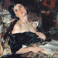 Дама в черном (Портрет А.Н.Фешиной), 1924 г. © Николай Фешин (1881 - 1955)