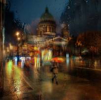 Санкт-Петербург. Осенний дождь.. (4) (Дождливые городские пейзажи в картинных фотографиях Эдуарда Гордеева)