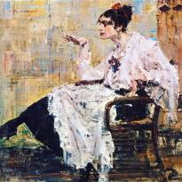 Женщина с сигаретой, 1917 г. © Николай Фешин (1881 - 1955)