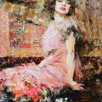 Дама в розовом (Портрет Н.Подбельской), 1912 г. © Николай Фешин (1881 - 1955)