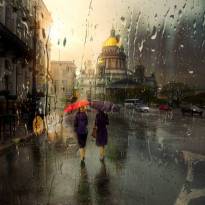 rain in the city.. (Дождливые городские пейзажи в картинных фотографиях Эдуарда Гордеева)