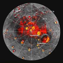 Зонд Мессенджер обнаружил на Меркурии водный лёд в кратерах северного полюса планеты, постоянно находящихся в тени. Источник появления водного льда - кометы и астероиды. Давняя теория подтверждена. «Если разместить этот лёд в Вашингтоне (177 км²), то его толщина превысит 3 км», — отмечает ведущий автор одной из статей Дэвид Лоуренс из Лаборатории прикладной физики Университета Джонса Хопкинса (США).