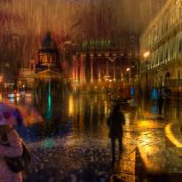Санкт-Петербург. Осенний дождь.. (2) (Дождливые городские пейзажи в картинных фотографиях Эдуарда Гордеева)