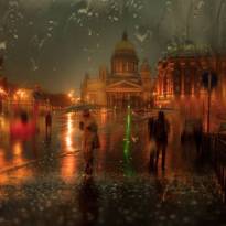 Санкт-Петербург. Осенний дождь.. (5) (Дождливые городские пейзажи в картинных фотографиях Эдуарда Гордеева)
